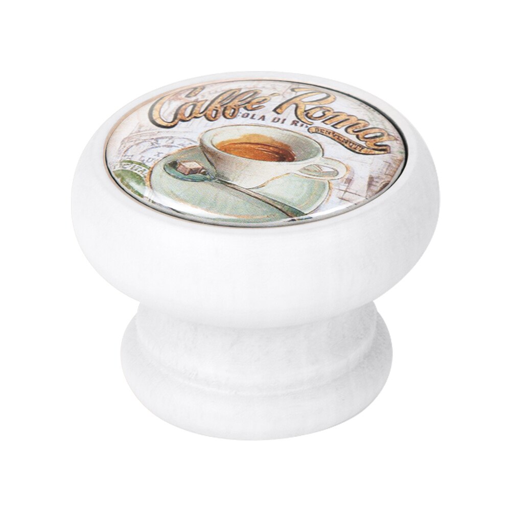 Buton pentru mobila, Cafe2 450BL62, finisaj alb, D40 mm