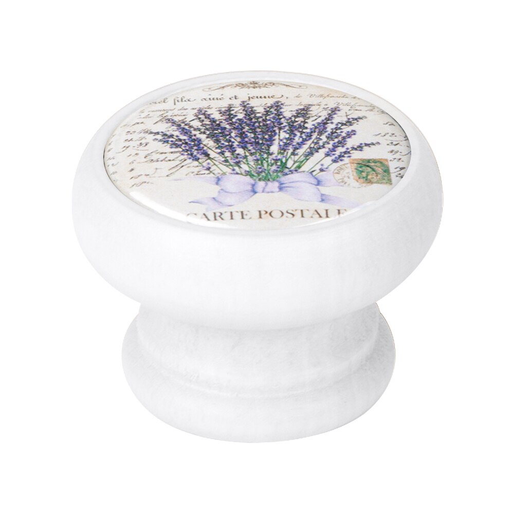 Buton pentru mobila, Lavender2 450BL47, finisaj alb, D40 mm