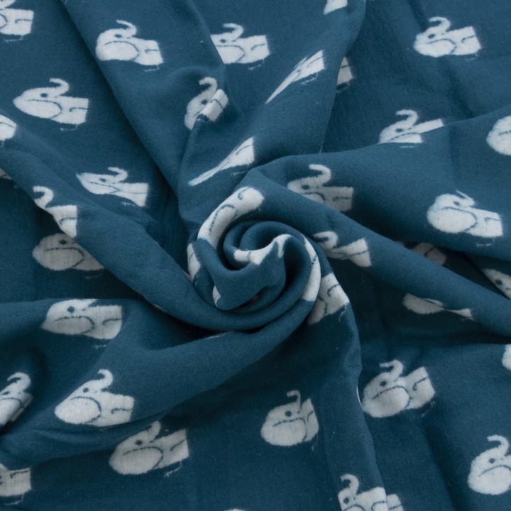 Одеяло Kring Blue Elephants, 110X140 см, 220 гр/м2, Памук 50%, Полиестер 50%, Син