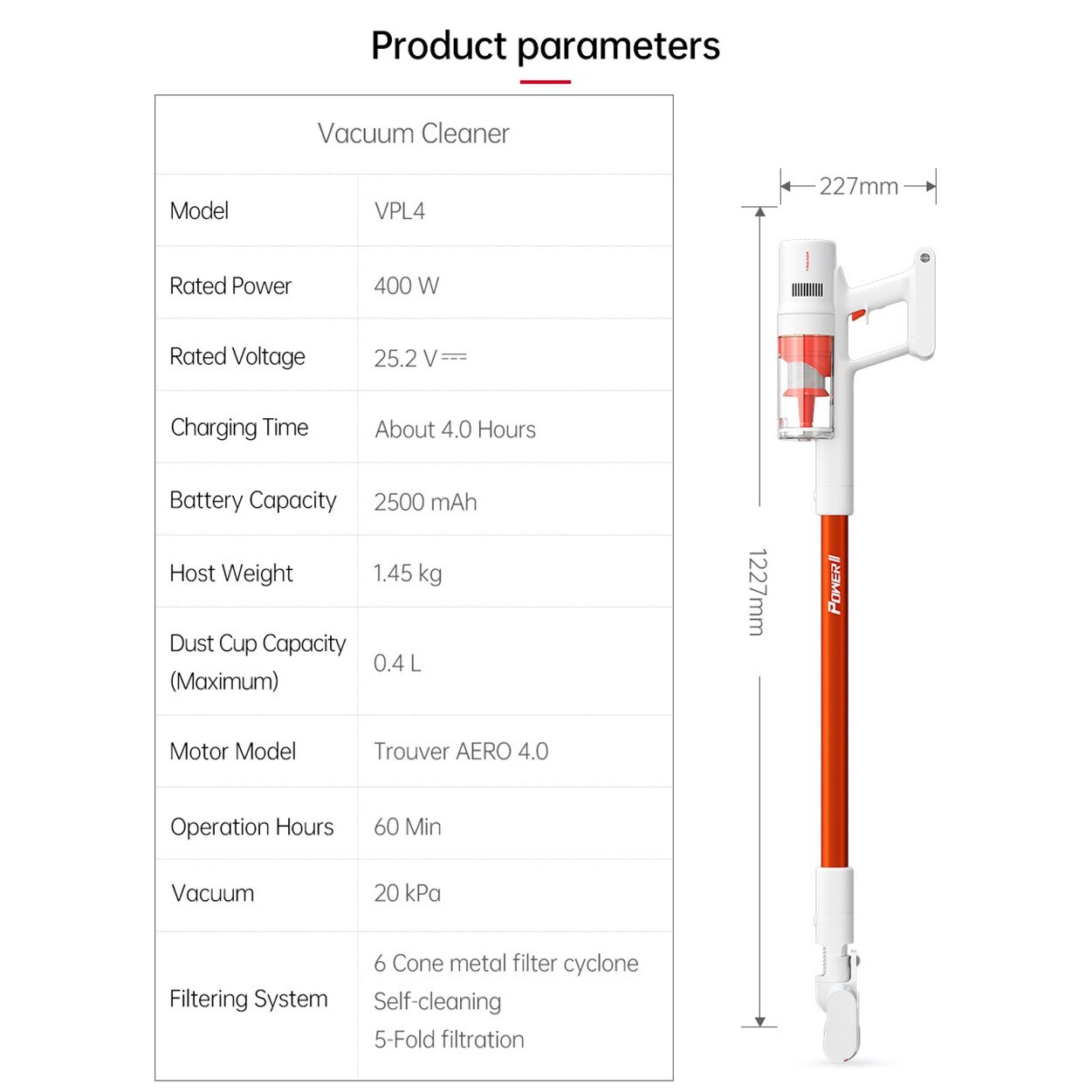 Прахосмукачка робот Xiaomi Trouver Power 11, Бяла, Безжична с ...