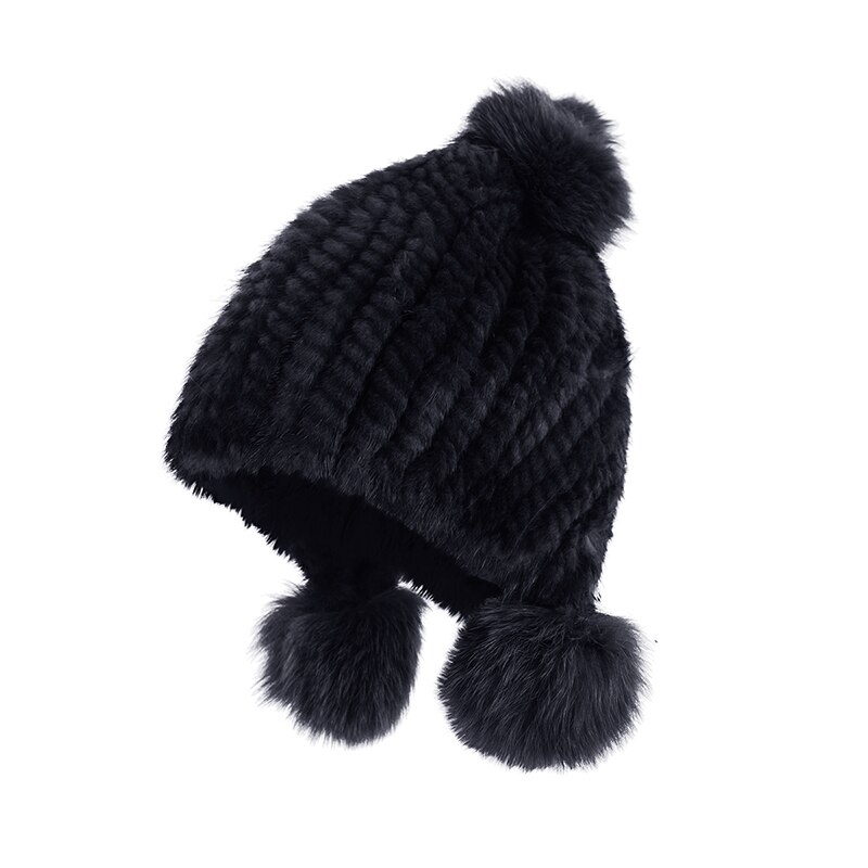 Caciula de blana naturala de nurca, Rossi, IN05BL, Negru