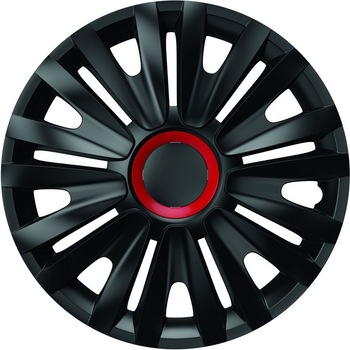 Set 4 capace roti 16` negre cu inel rosu ROYAL Set 4 capace roti 16` negre cu inel rosu ROYAL