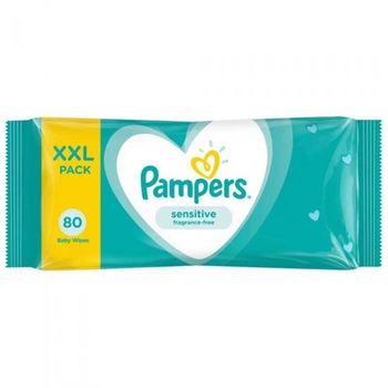 Servetele umede Pampers XXL Sensitive, 80/set Servetele umede Pampers XXL Sensitive, 80/set
