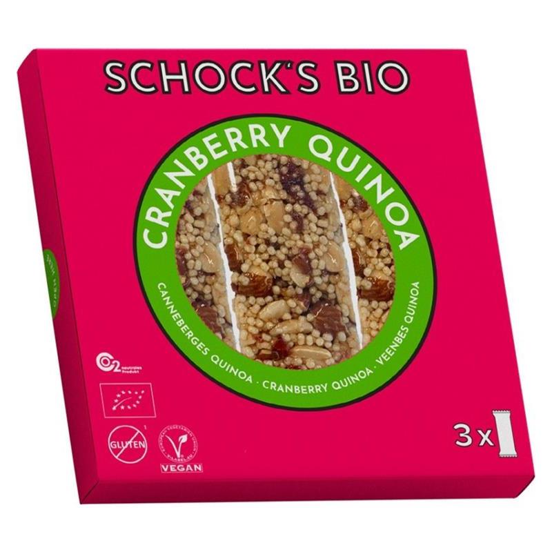Batoane Bio Crocante cu Afine Rosii si Migdale Schock 3x25gr