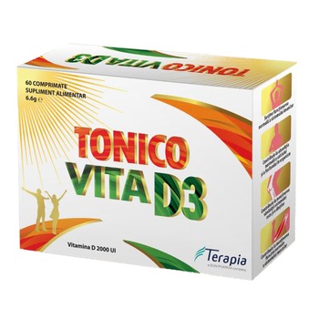 Supliment alimentar Tonico Vita D3 2000UI Terapia, 60 comprimate Supliment alimentar Tonico Vita D3 2000UI Terapia, 60 comprimate