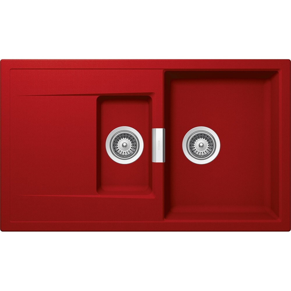 Chiuveta granit Schock Mono D-150 Rosu Cristadur 860 x 510 mm, adancime cuva 200 mm, reversibila, montare pe blat
