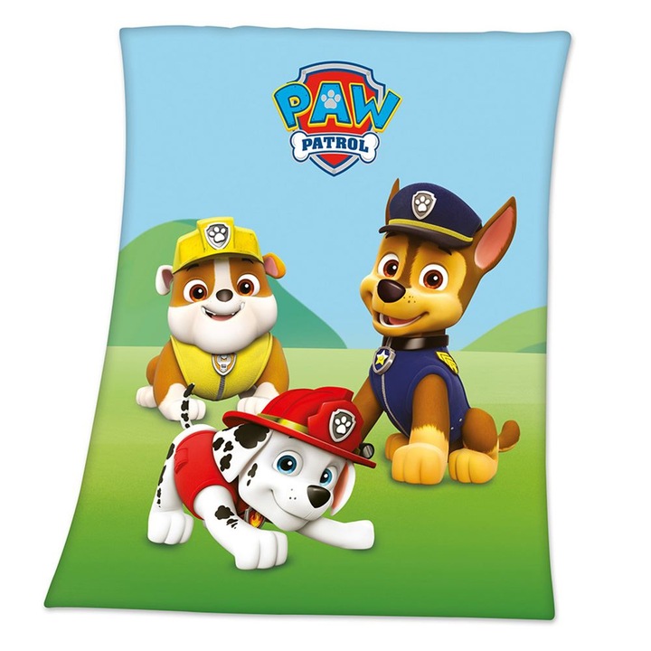 Terelő, gyerek takaró, Paw Patrol, puha, bolyhos, 130/160 cm