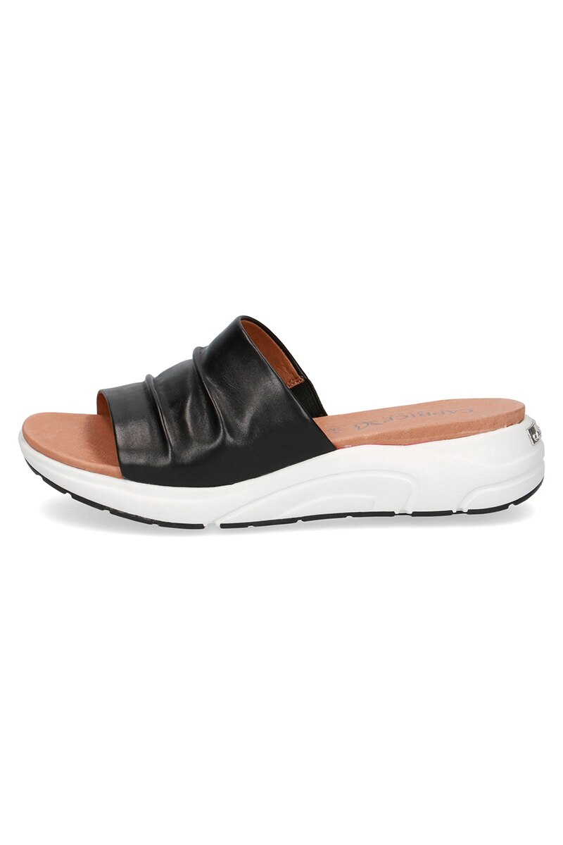 Papuci dama, Caprice, piele naturala box, Negru