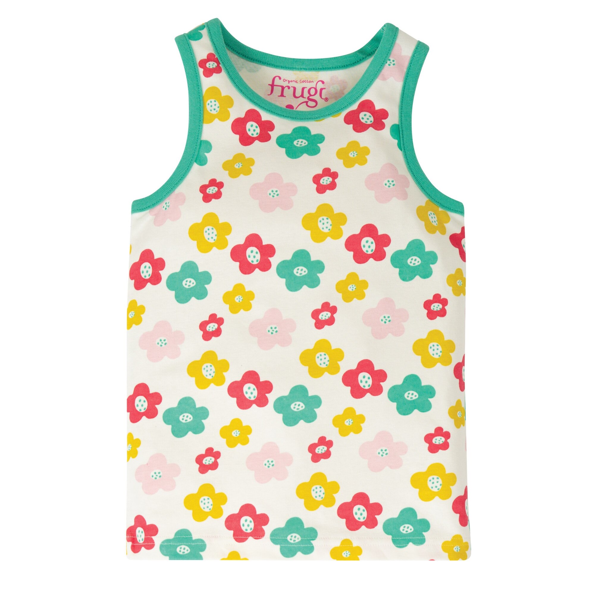 Maiou cu floricele, bumbac organic, multicolor, fete