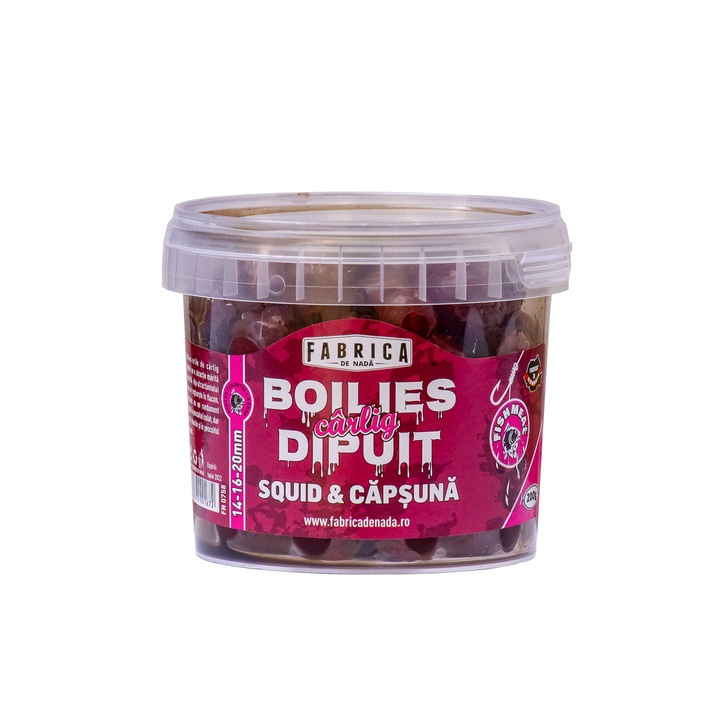 Boilies pentru carlig dipuit - Squid & Capsuna, Fabrica de Nada, 200gr