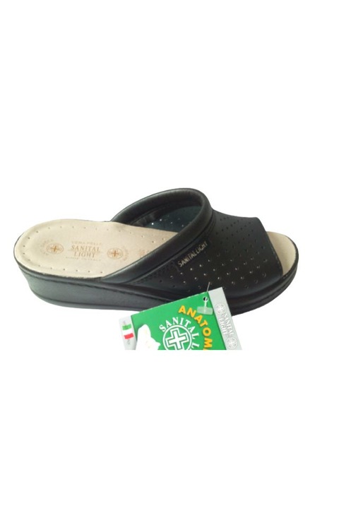 Saboti medicali dama, Sanital Light 1351, Piele naturala, Negru, 37