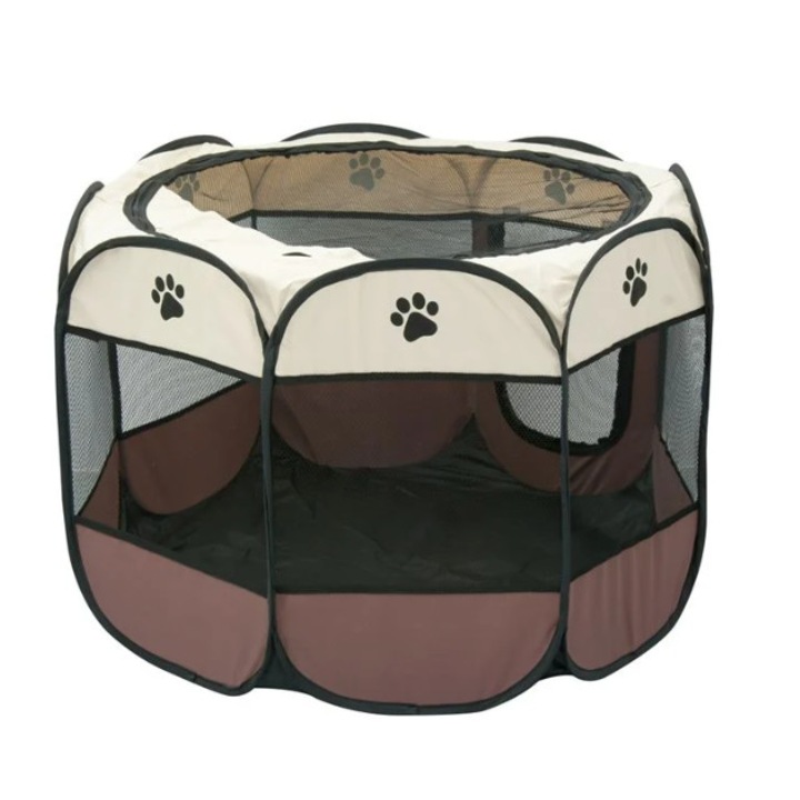 Összecsukható kutyaketrec, vízálló talppal, tarka, 91x91x57 cm