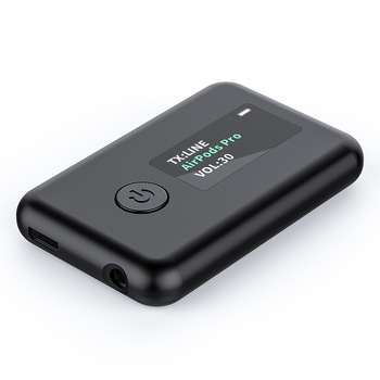Adaptor Bluetooth MinTech WT2, transmitator si receptor, acumulator 250mah, BT5.0, display Adaptor Bluetooth MinTech WT2, transmitator si receptor, acumulator 250mah, BT5.0, display