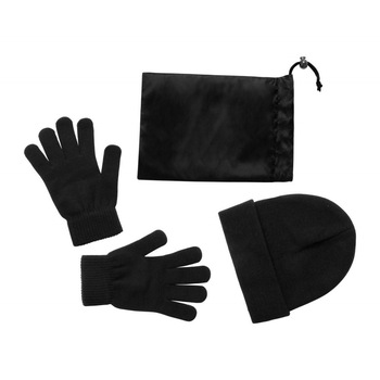 Set caciula si manusi, unisex, universala, Everestus, 20FEB3461, Acril, Negru, saculet inclus Set caciula si manusi, unisex, universala, Everestus, 20FEB3461, Acril, Negru, saculet inclus