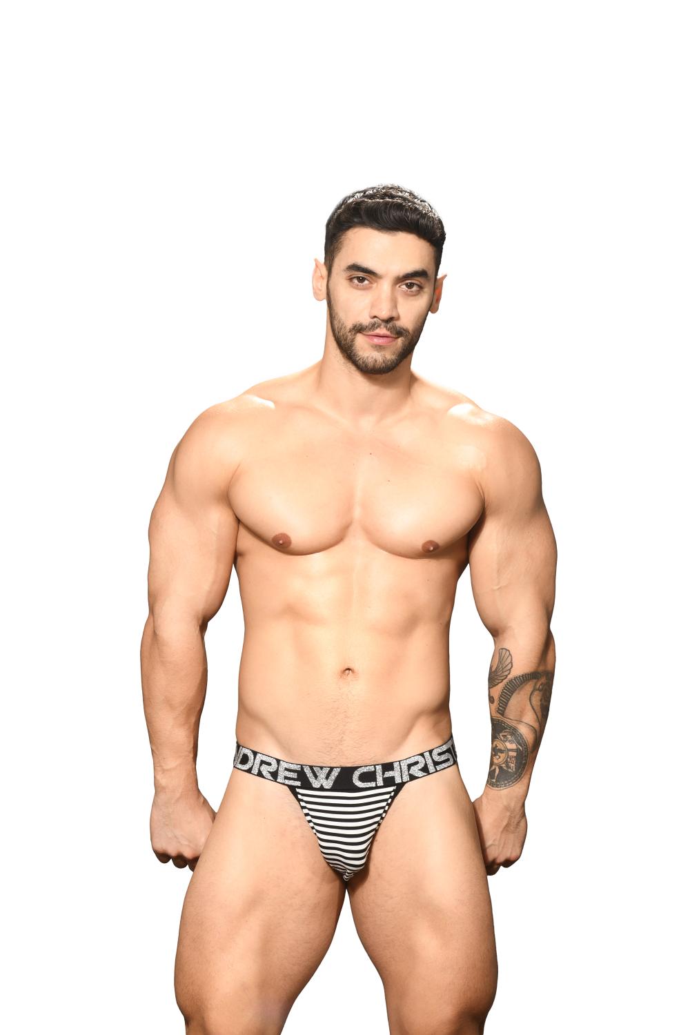 Chiloti jockstrap Andrew Christian, Model Primary Stripe, Negru, Negru, XL