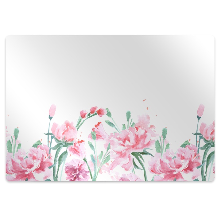 Covor pentru scaun de birou, PVC, flori roz, Roz, 100 cm x 70 cm, 010250310010100030889