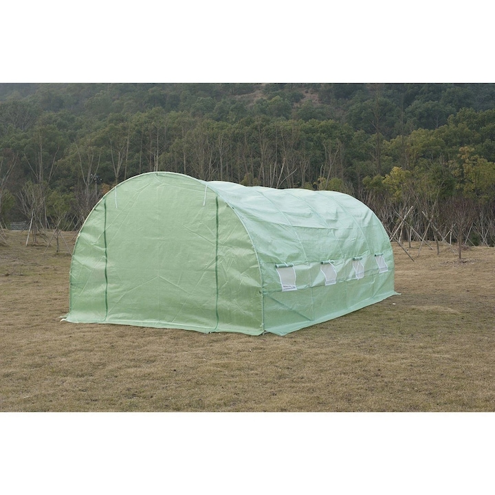 Outsunny alagút üvegház növényeknek, zöld, 6x3x2m