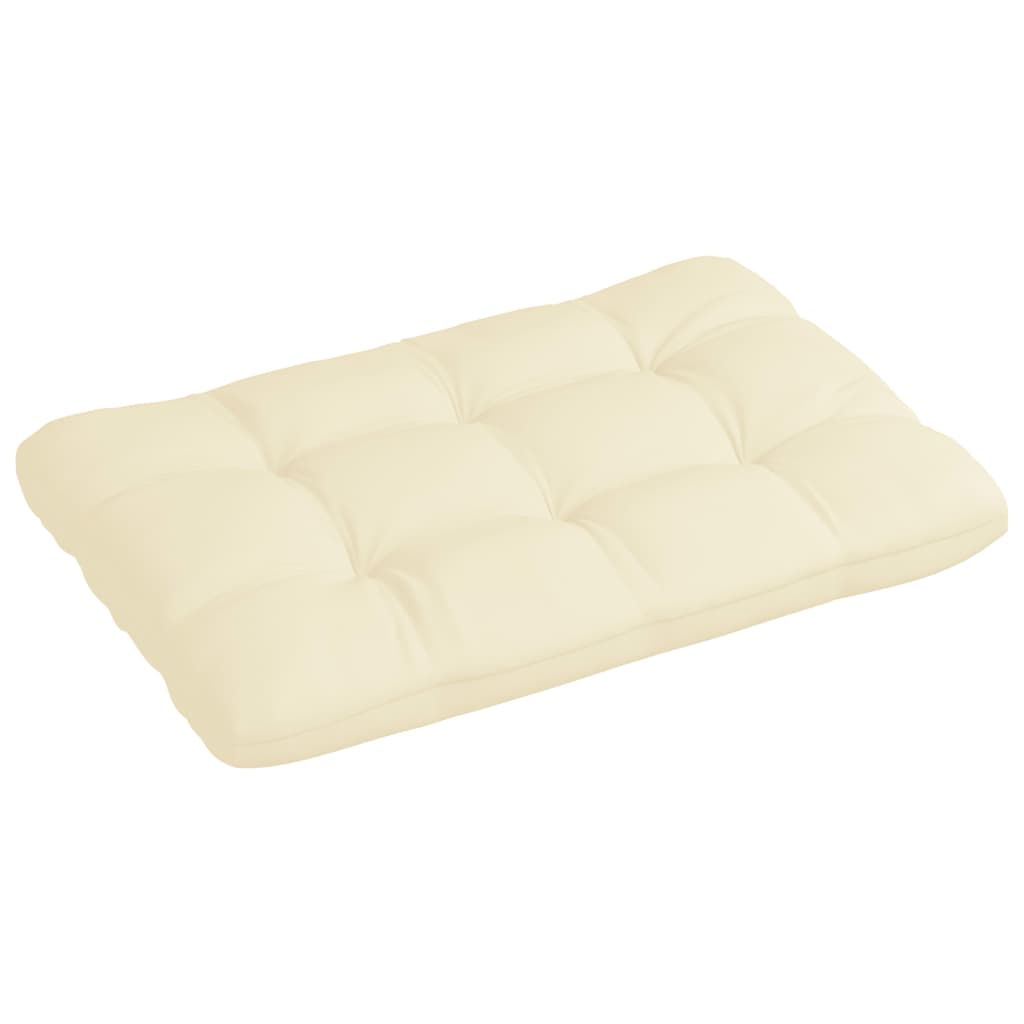 Perna colorata de gradina pentru canapea din paleti, vidaXL, Tesatura, 120 x 80 x 12 cm, Crem