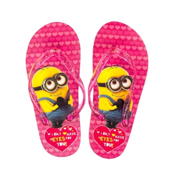 Papuci fetite, flip-flop Minions, roz inchis Papuci fetite, flip-flop Minions, roz inchis