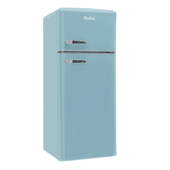 Amica KGC 15632T Kétajtós hűtőszekrény, M:144cm, 213L, E energiaosztály, türkiz