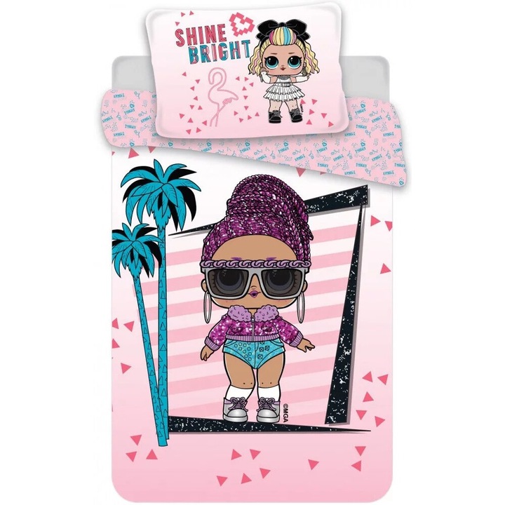 Lenjerie Lol 2 piese 160Ã—200cm, 70Ã—80 cm Roz