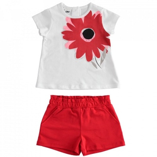 Compleu fete Ido, Alb - Rosu