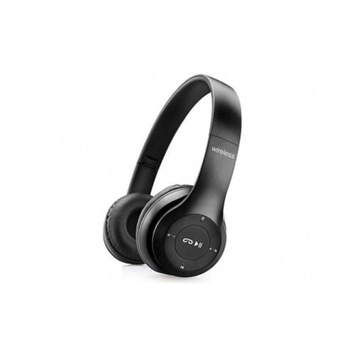 Casti audio wireless P47, conectare bluetooth sau jack 3.5mm, radio FM, Mp3, slot card micro SD/TF, Negre Casti audio wireless P47, conectare bluetooth sau jack 3.5mm, radio FM, Mp3, slot card micro SD/TF, Negre