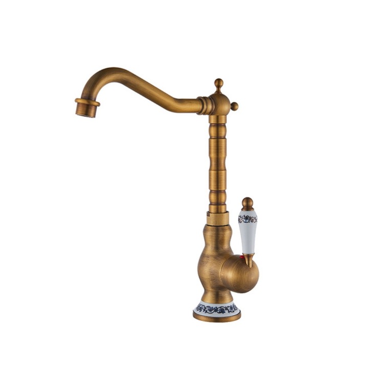 Blackswan,ó M40 fürdőszoba mosogató csaptelep, antik bronz modell, 31 cm