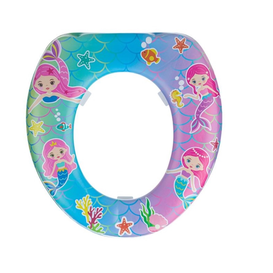 Reductor de WC pentru copii, suprafata moale, Little Mermaid, Multicolor, 31x28 cm