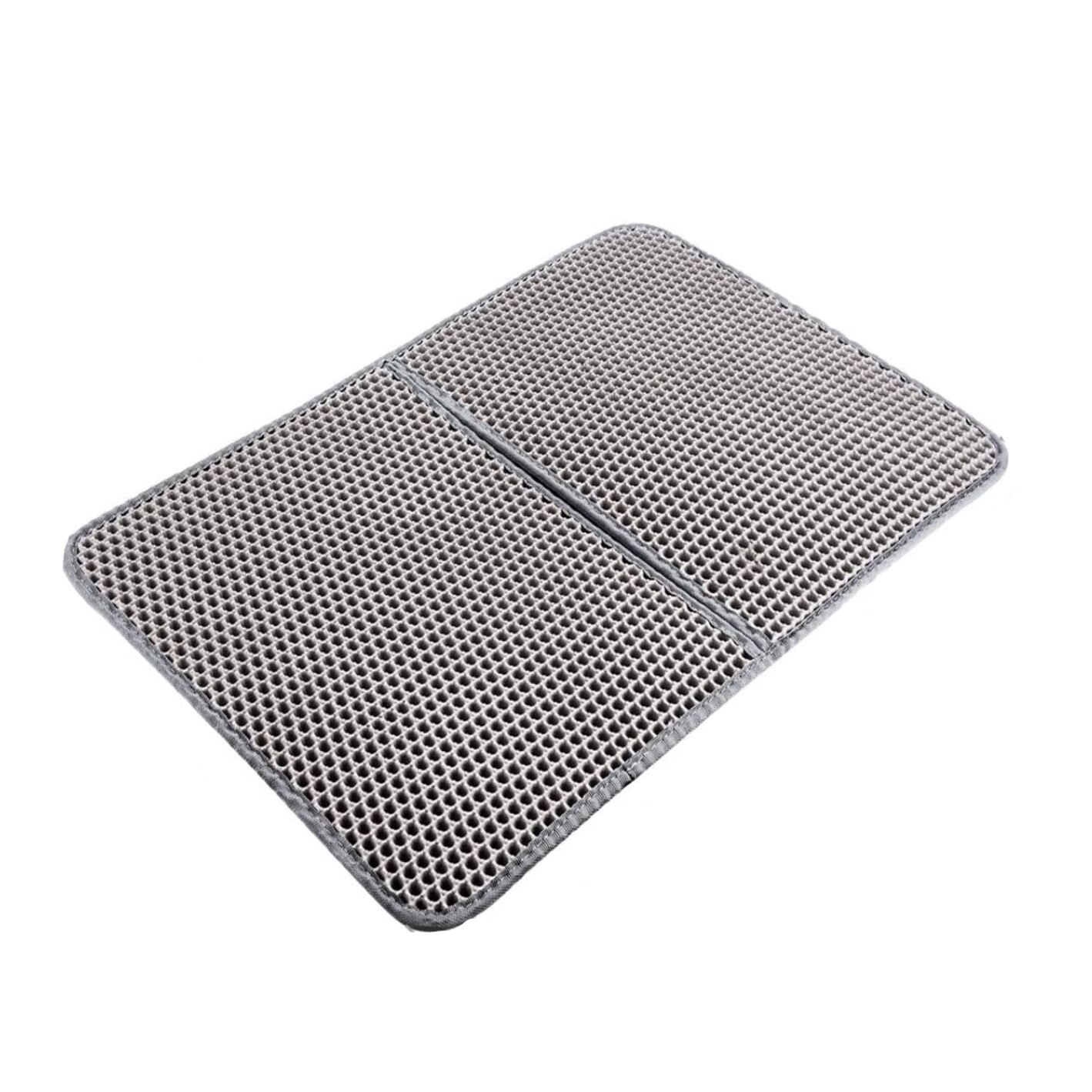 Covor pentru colectarea granulelor de nisip pentru pisici, AEXYA, Gri, 70 x 55 cm