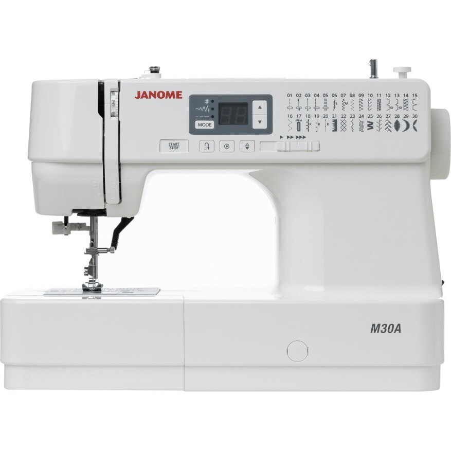 Masina de cusut digitala JANOME M30A, 30 Programe, 820 Imp/Min, 32W, Alb