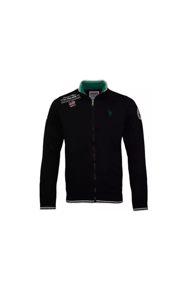 Hanorac Barbati U.S. Polo ASSN. Mark, Negru-Verde