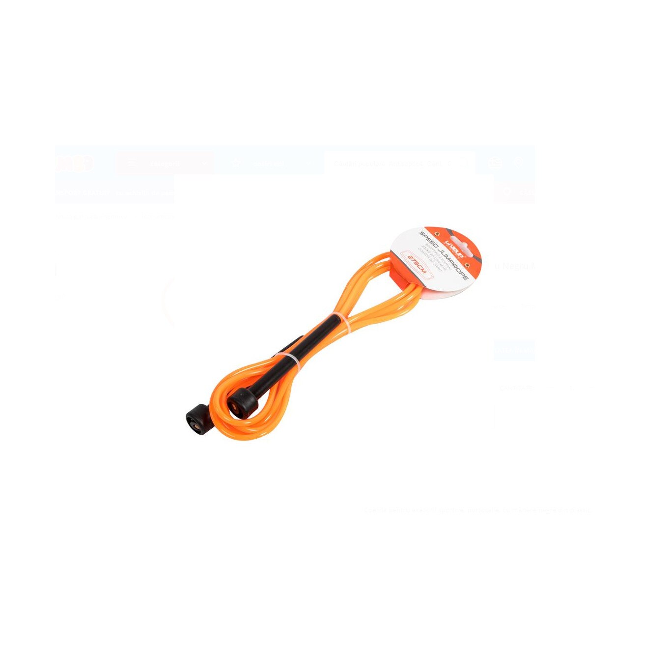 Въже за скачане PVC оранжево черно 2.75м - eMAG.bg