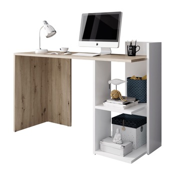 Birou Office Sani Andreo, 120/87.5/51.6 cm, Stejar artisan/Alb mat Birou Office Sani Andreo, 120/87.5/51.6 cm, Stejar artisan/Alb mat