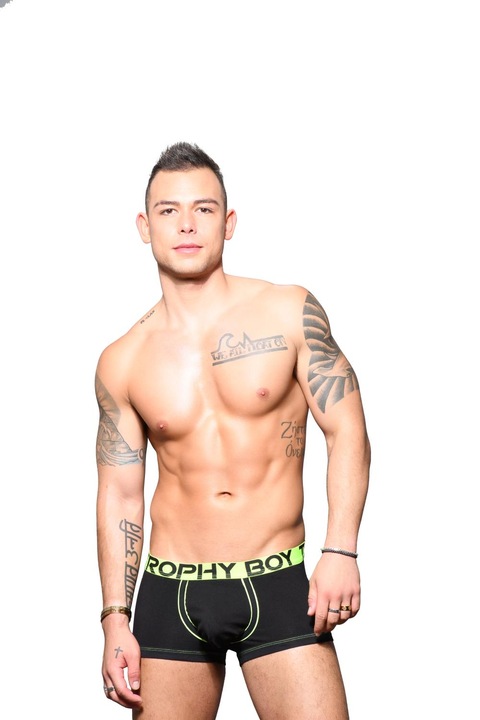 Chiloti barbati Andrew Christian Trophy Boy, Model Slip, Negru, S