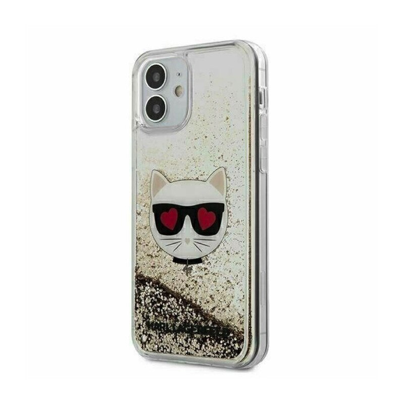 Husa Karl Lagerfeld Liquid Glitter Choupette pentru iPhone 12 Mini