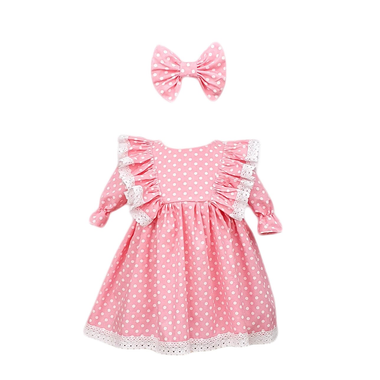 Rochita botez, 2 piese, culoare roz, varsta 6 luni