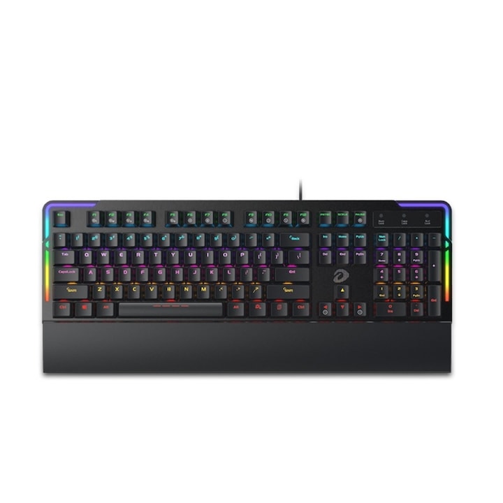 Tastatura gaming mecanica Motospeed CK99 cu fir de 1.6m, conexiune USB, iluminat RGB, Gri
