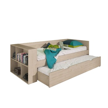 Pat etajat,228x96x76 (2x90x200) cm,spatiu depozitare,culoare sonoma light,pal Pat etajat,228x96x76 (2x90x200) cm,spatiu depozitare,culoare sonoma light,pal