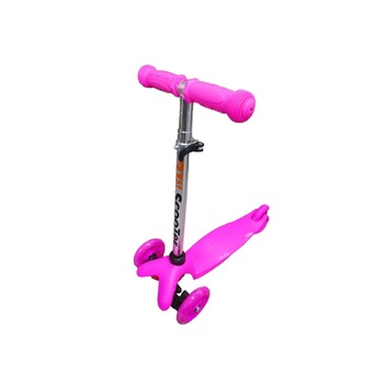 Trotineta cu roti din poliuretan si cu lumini LED pentru copii, Roz Trotineta cu roti din poliuretan si cu lumini LED pentru copii, Roz