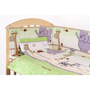 Lenjerie patut, 3 piese, Safari verde, 120x60 cm Lenjerie patut, 3 piese, Safari verde, 120x60 cm