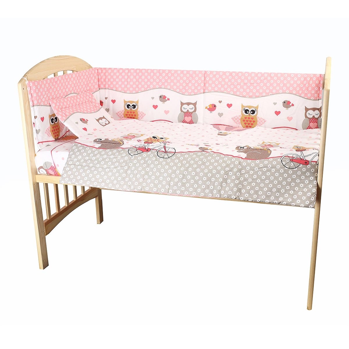 Set 2 aparatori, Bufnite roz, 180x30 cm