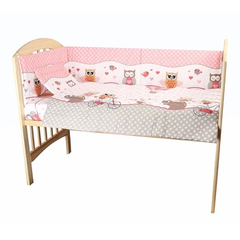 Set 2 aparatori, Bufnite roz, 180x30 cm Set 2 aparatori, Bufnite roz, 180x30 cm