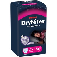 Scutece chilotel pentru noapte Huggies DryNites 4-7 yrs, Girl, 17-30 kg, 10 buc
