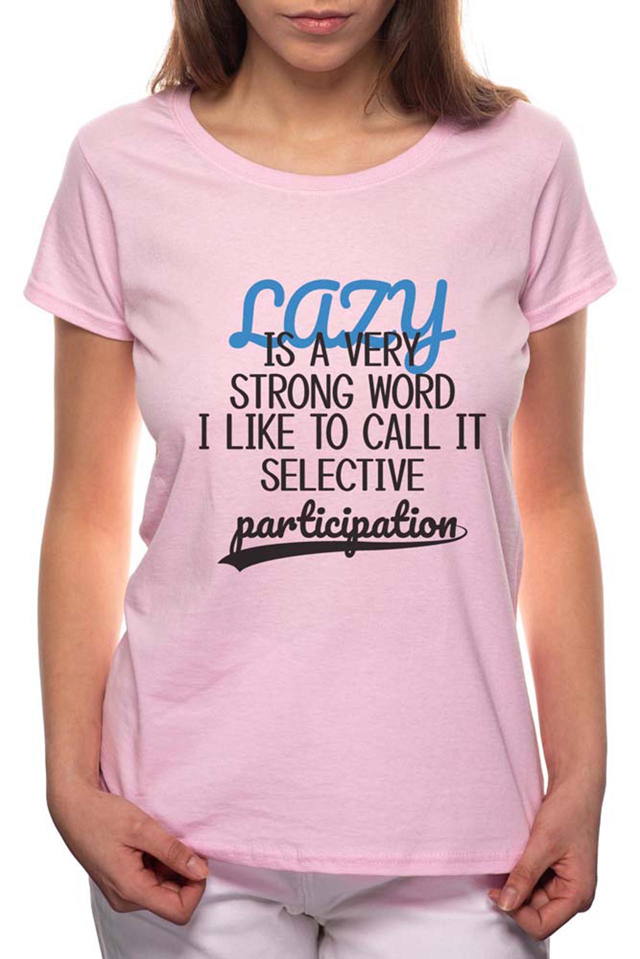 Tricou dama, Lazy, 100% Bumbac, P8, Roz