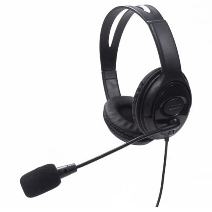 Casti microfon Tellur Basic PCH2, control fir, USB, Negru