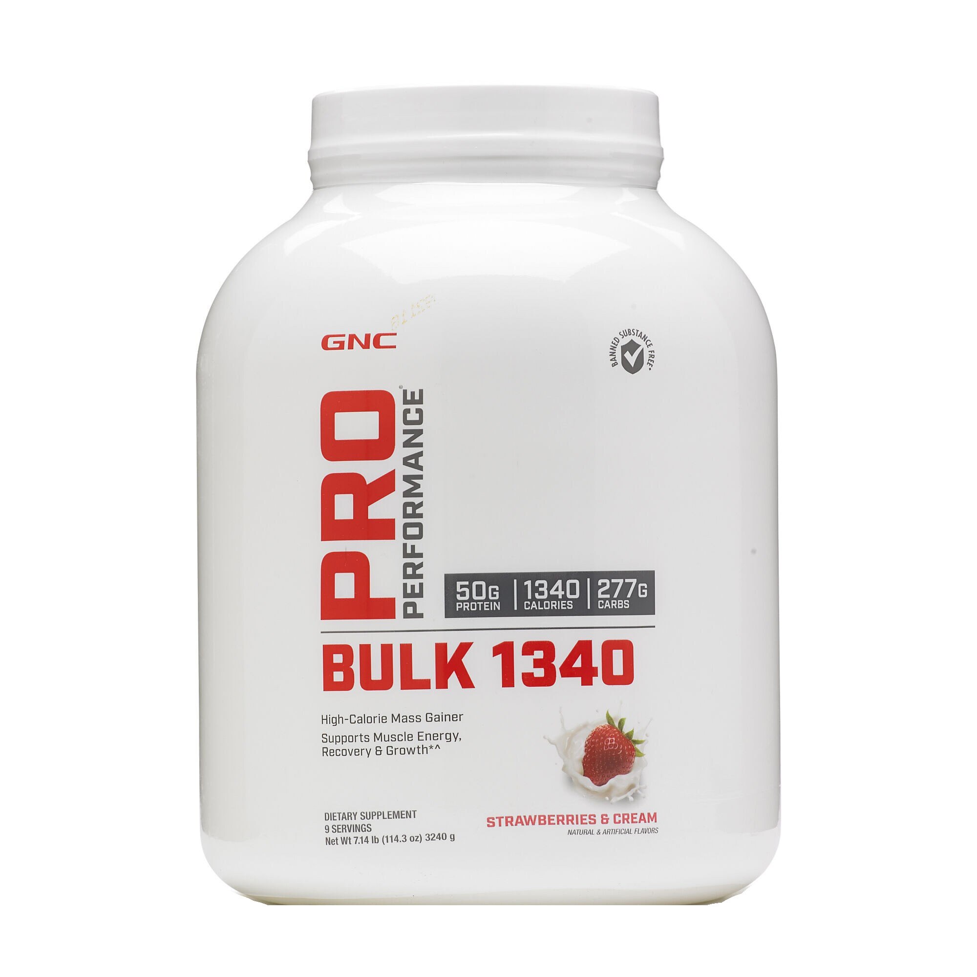 GNC Pro Performance® Bulk 1340, Proteina din Zer, cu Aroma de Capsuni, 3240 g