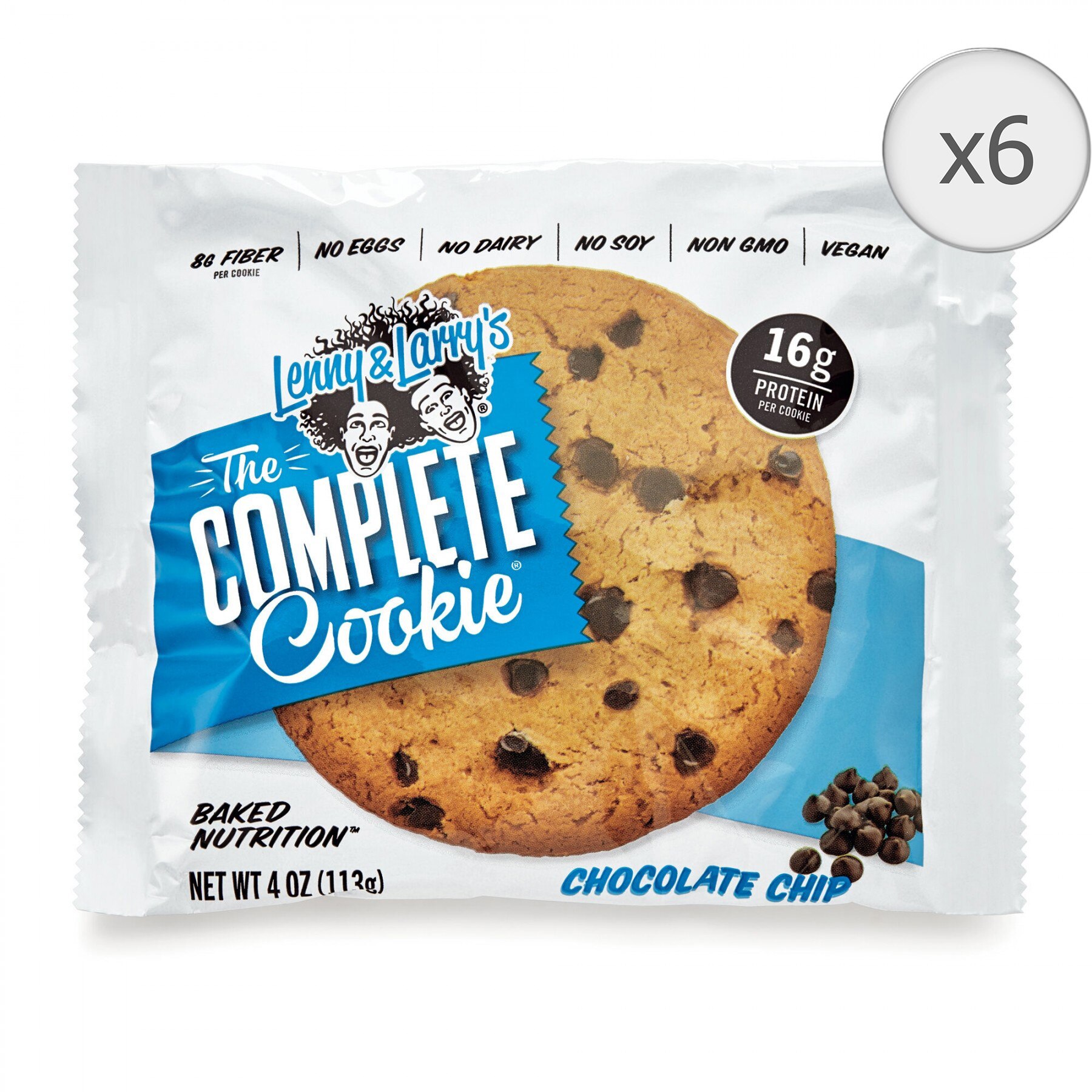 Biscuit Proteic Vegan Lenny & Larry's® The Complete Cookie®, aroma de bucati de ciocolata, 6 biscuiti x 113g