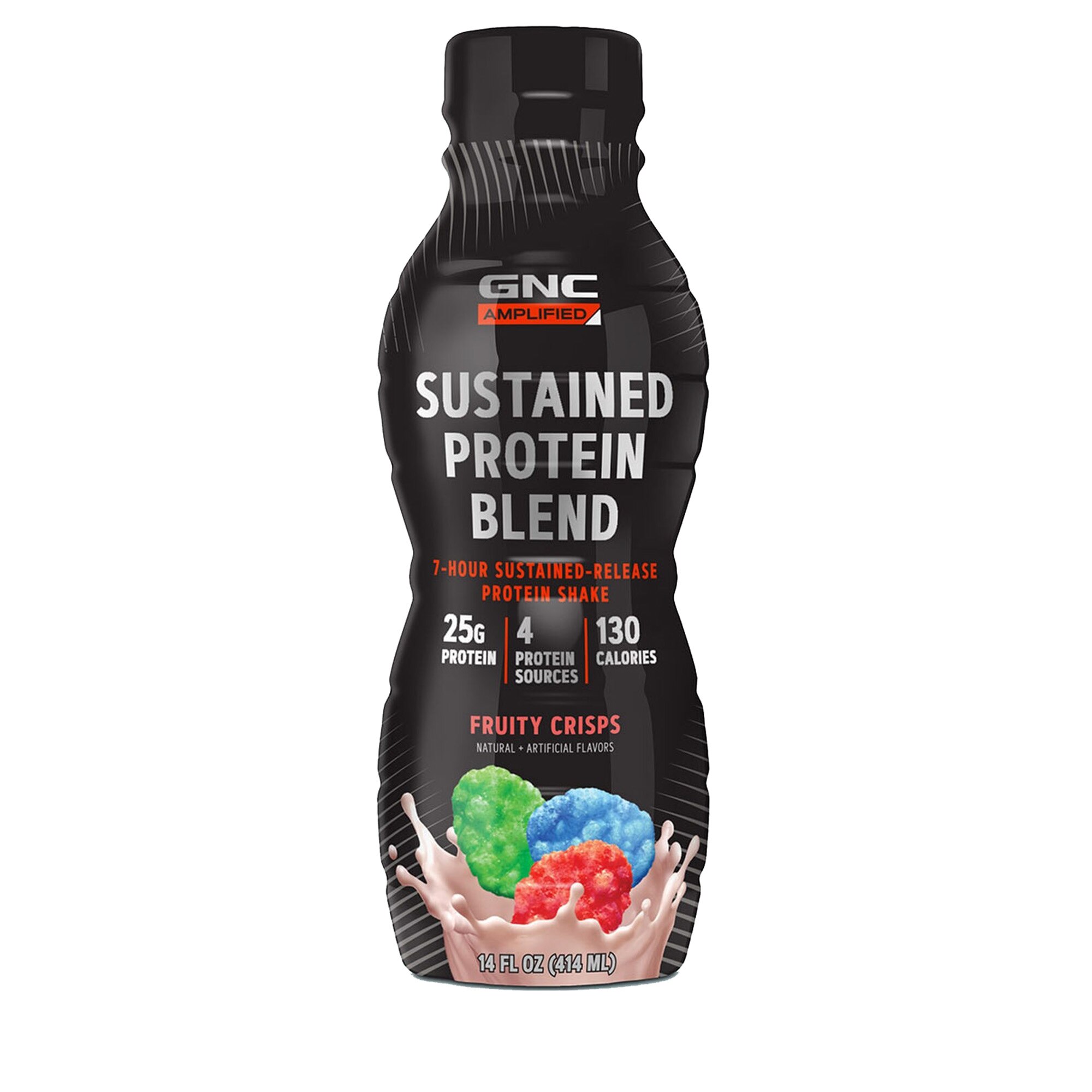 GNC AMP Sustained Protein Blend Shake Proteic RTD, cu Aroma de Cereale Fructate, 414 ml
