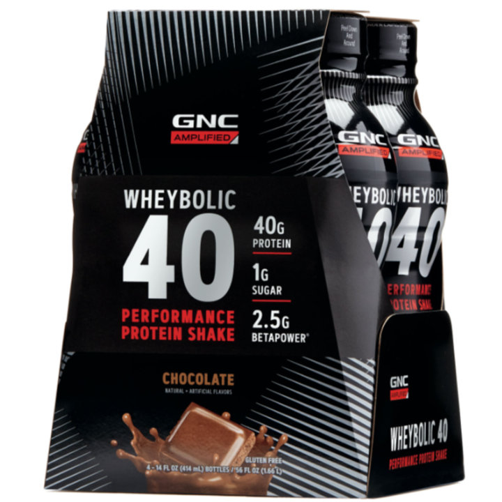 GNC AMP Wheybolic 40, Shake Proteic RTD cu Aroma de Ciocolata, 414 ml